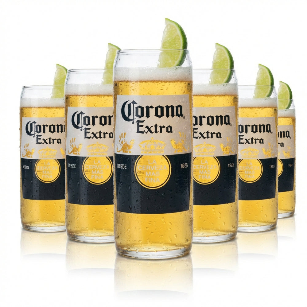 Lot de 6 verres à bière Corona 0,5 l - relief élégant calibré pour la restauration
