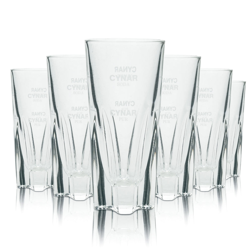 6 verres Cynar Amaro 100 ml On Ice Verres purs Glaçons Long drink Relief Impression