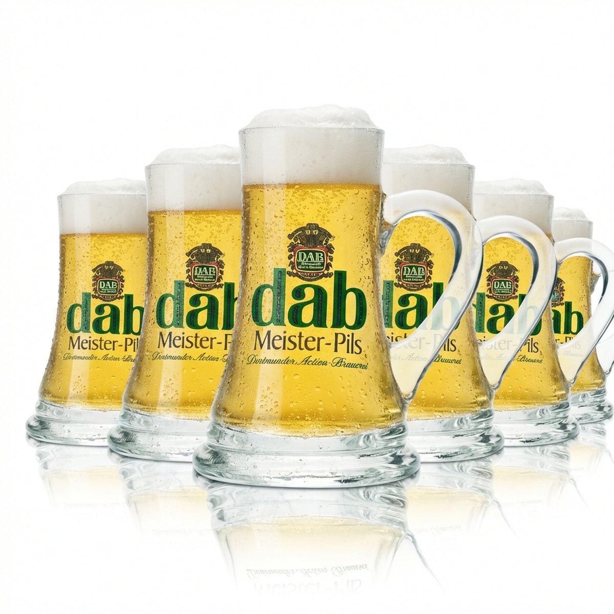 6x verre à bière DAB Dortmunder Aktien Brauerei 0,4 l chope Hunpen Seidel verres Pils