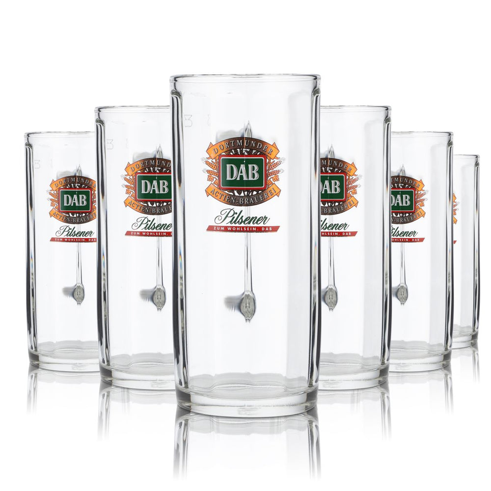 6x verres DAB Dortmunder Aktien Brauerei 0,3 l, ensemble de verres à bière Pilsener