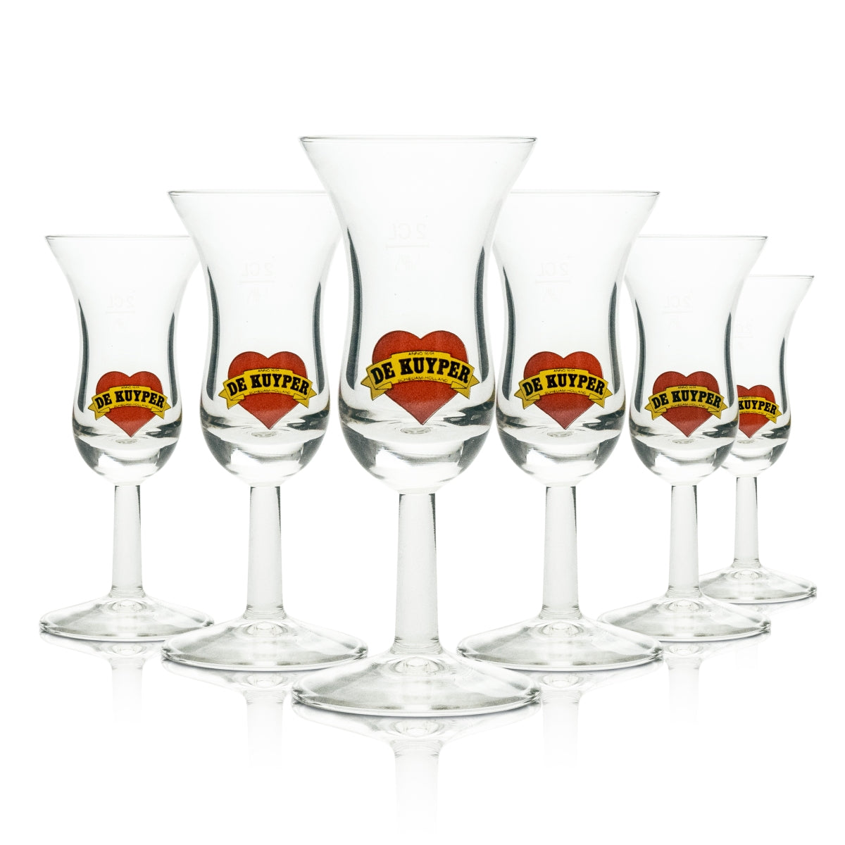 6x Verres à liqueur De Kuyper Jenever Tulipe 2 cl