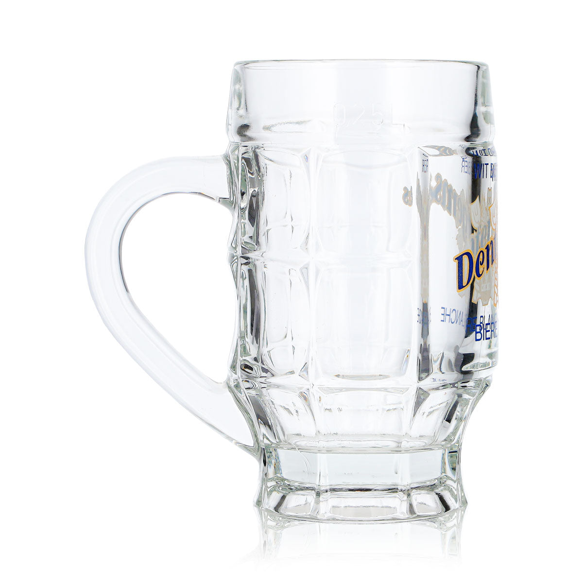 Lot de 6 verres à bière Dentergems, 0,25 l, chope, inscription bleue, fond jaune (lot de 6) – Vue 5