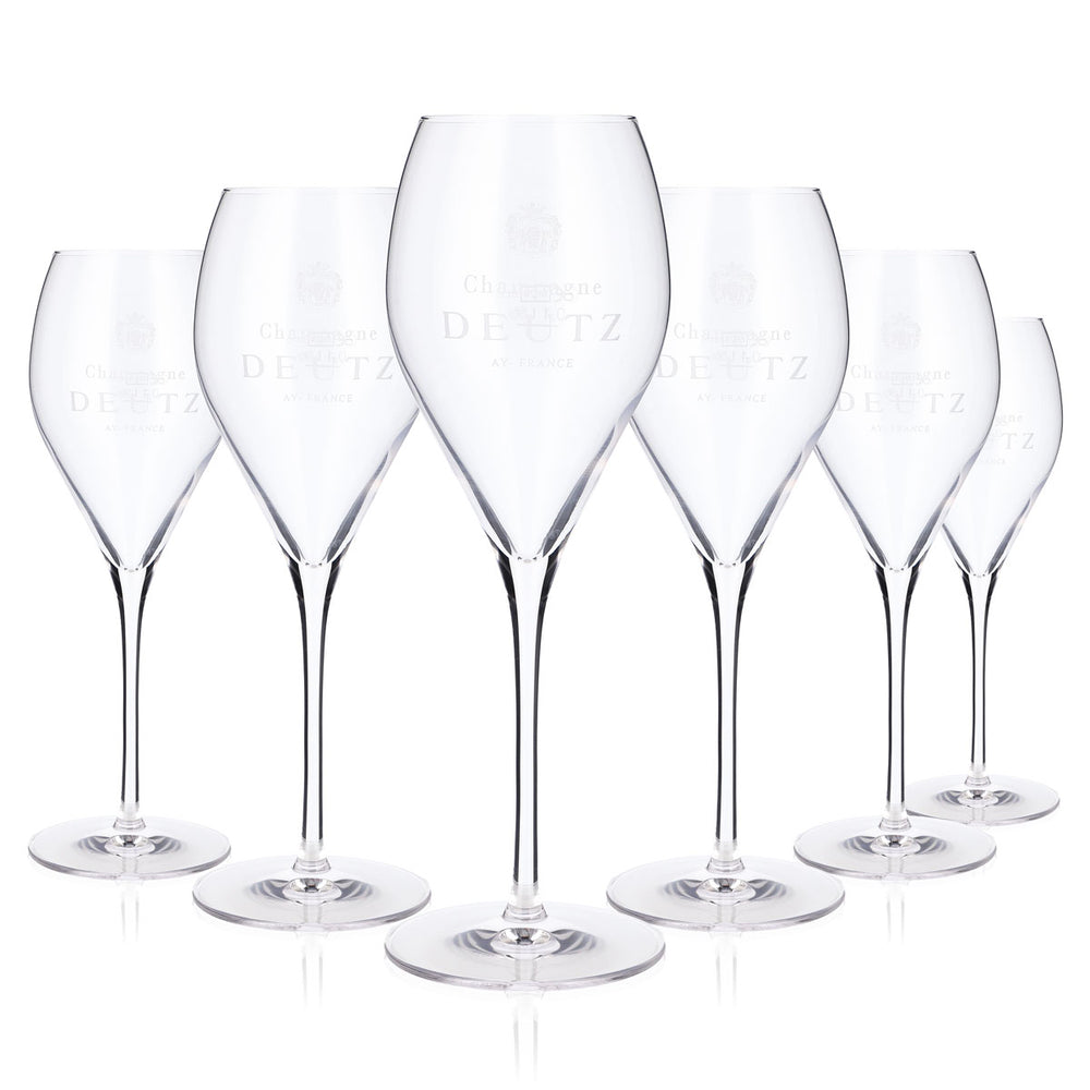 6x Deutz Champagne Flûte à champagne Verres à champagne 0,1 l Flûte Ay France Stölzle