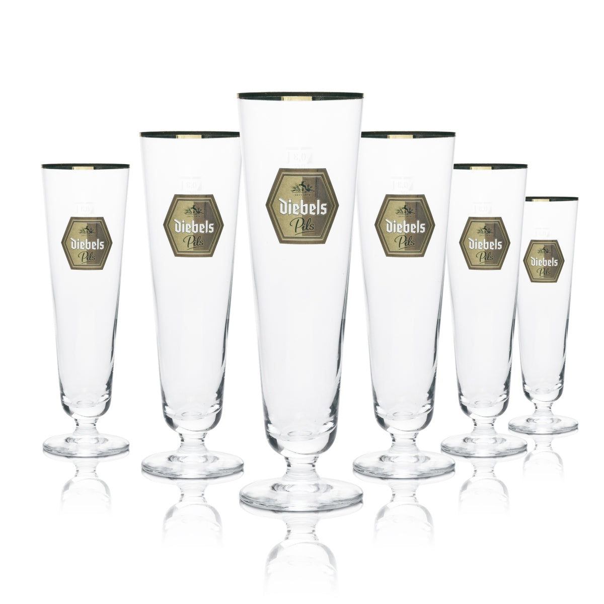 6 verres à bière Diebels 0,3 l, forme gobelet, Ritzenhoff