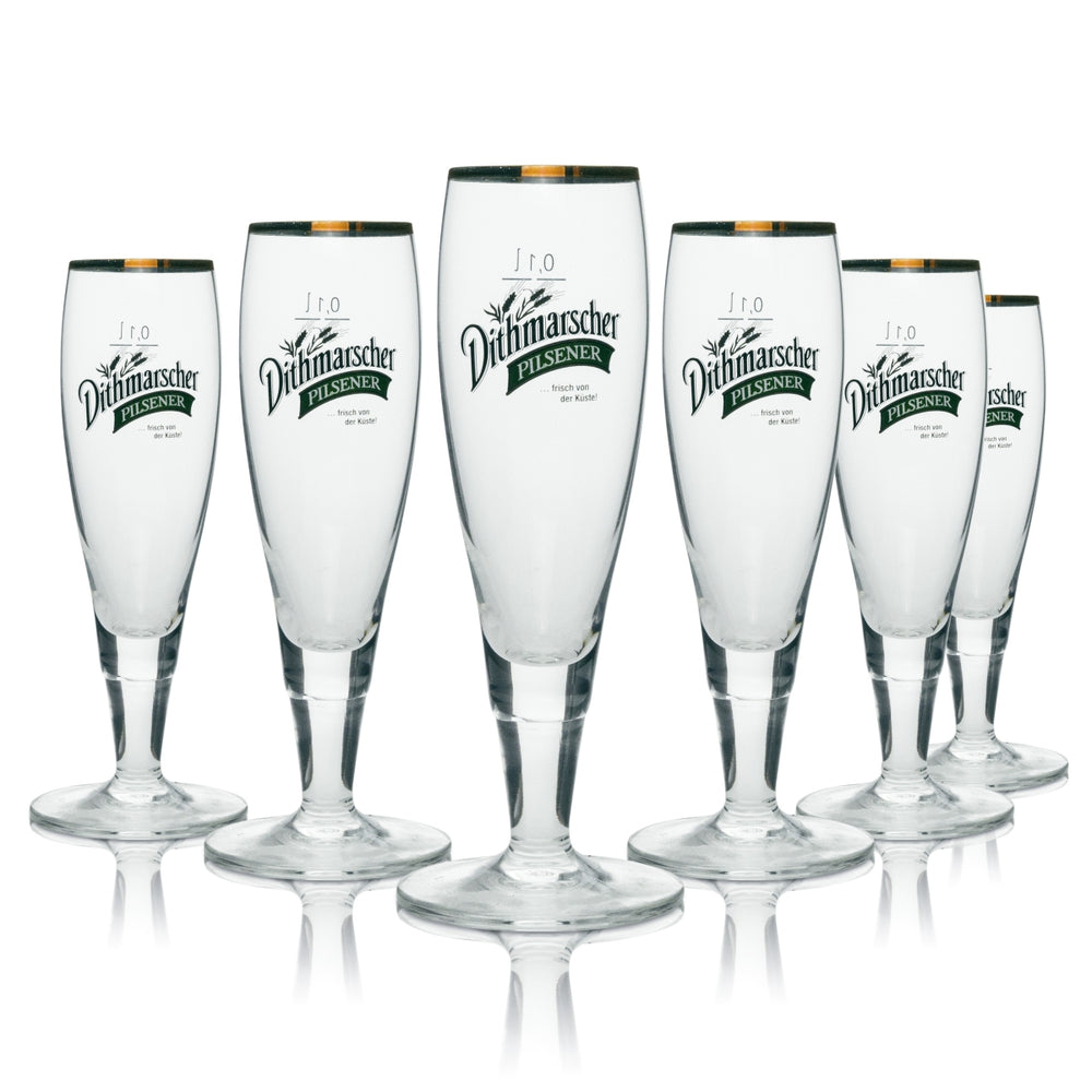 6 verres à bière Dithmarscher 0,1 l, bord doré, Ritzenhoff