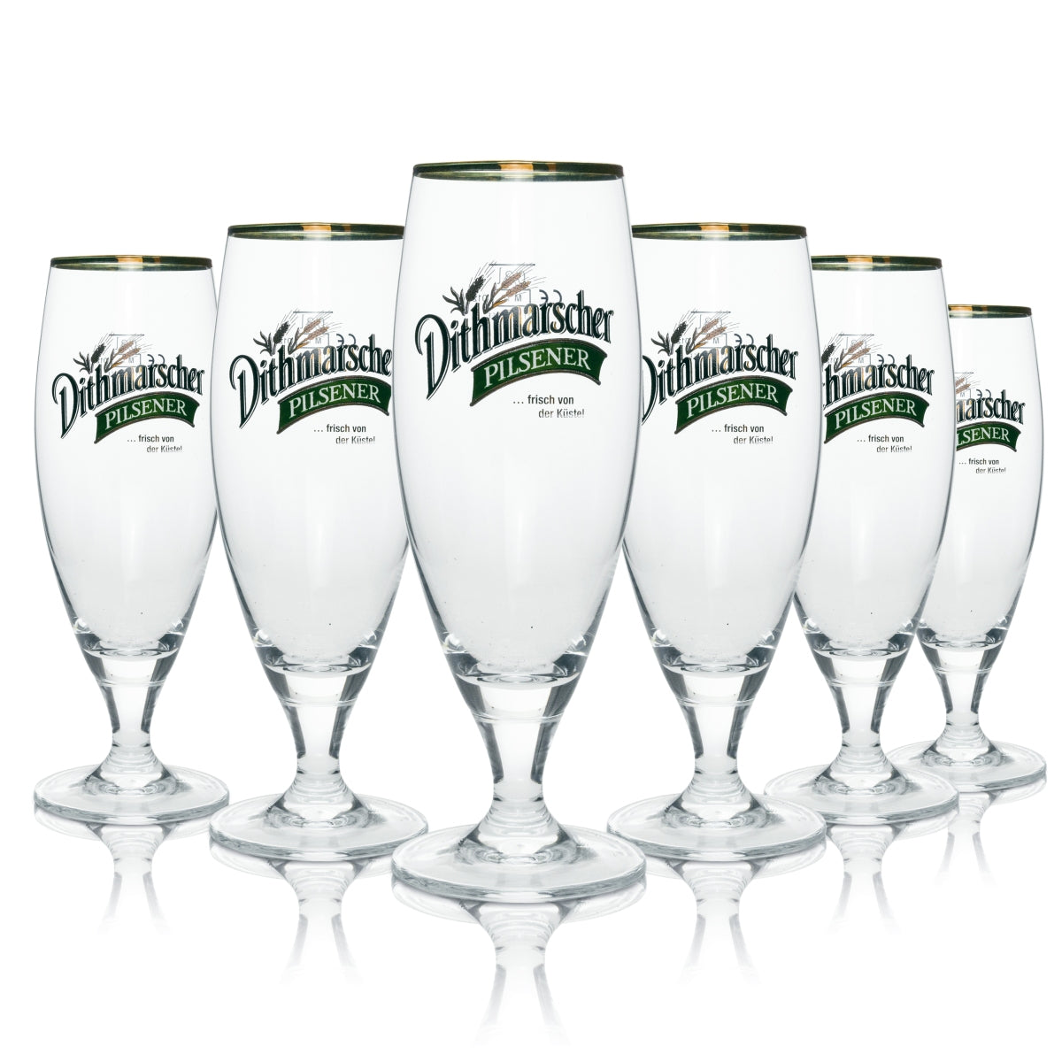 6 verres à bière Dithmarscher « Pilsener » « ... tout droit venu de la côte ! » 0,3 l Ritzenhoff