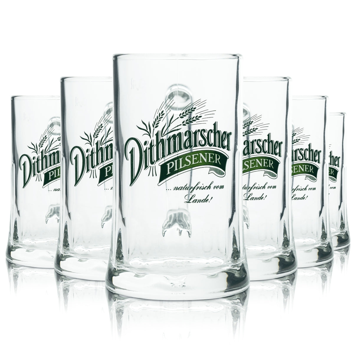 6 chopes en verre Dithmarscher 0,4 l, verres à bière Humpen Seidel calibrés pour la restauration, Pils