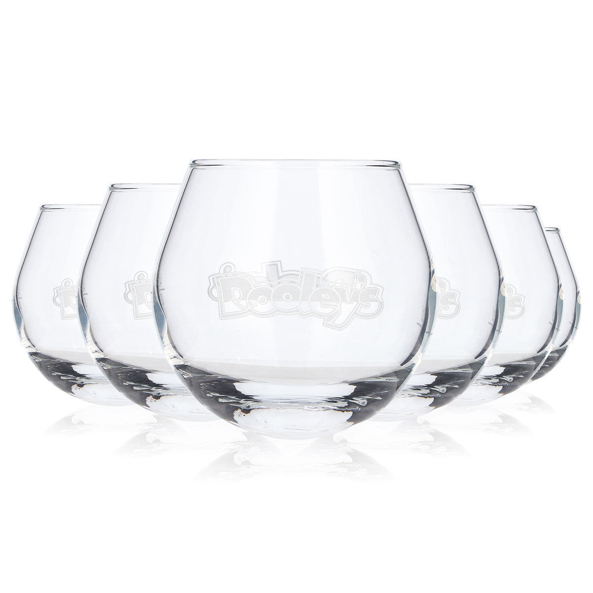 6 verres à liqueur Dooley's « Toffee Tipper » blancs, avec logo en relief et fond oscillant (lot de 6)
