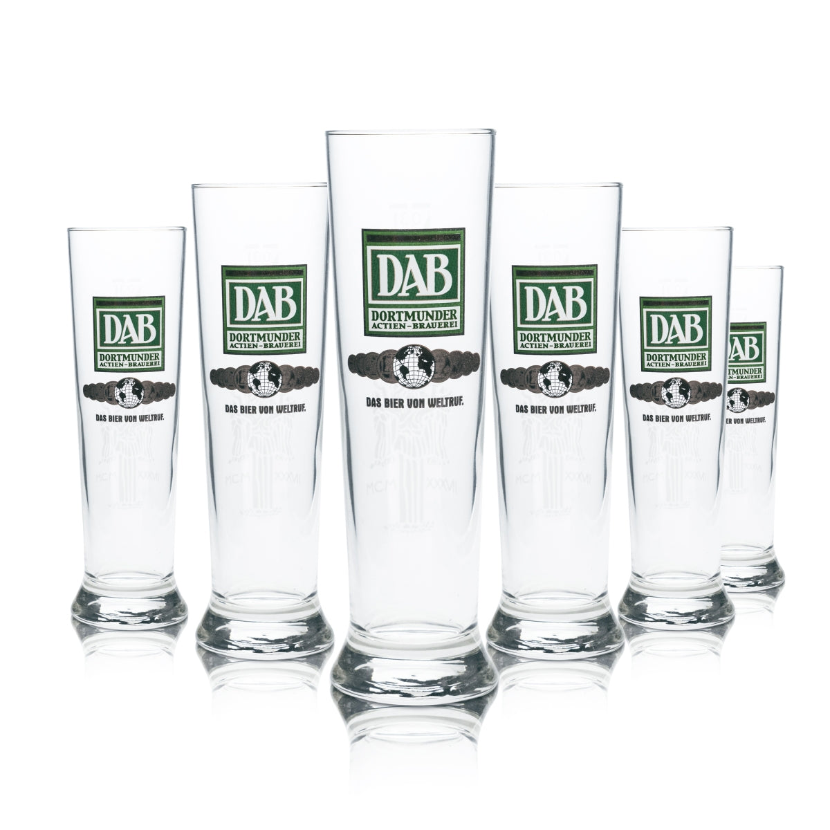 6 verres à bière Dortmunder Aktien Brauerei 0,3 l, verre à bière Altbierstange Pokal Pils, DAB