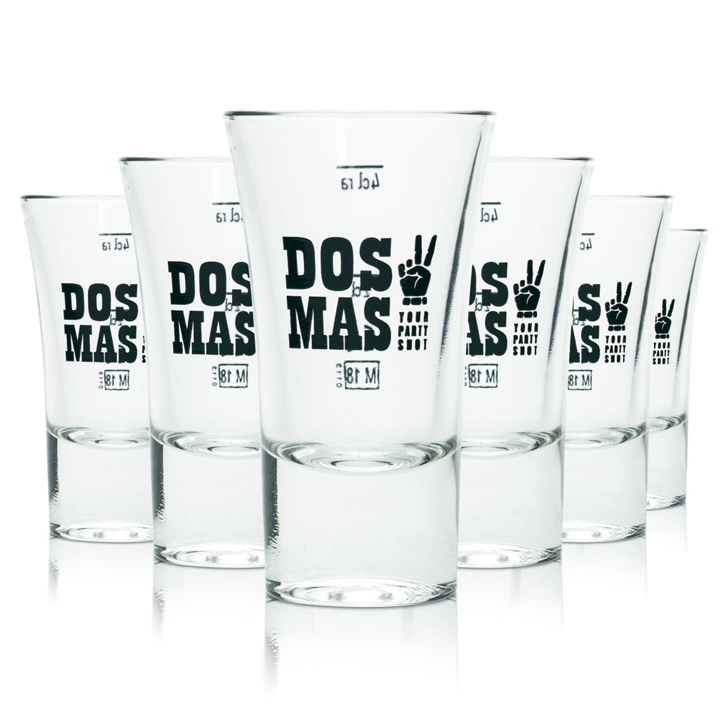 6x Dos Mas Verre 4 cl Shot Verres courts Bar Gastro Pub Fête Tequila