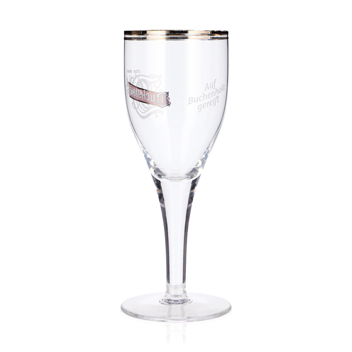 6 verres à bière Duckstein 0,2 l, forme tulipe, bord argenté, couleur crème, logo rouge (lot de 6) – Vue 4