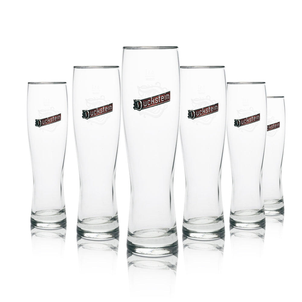6 verres à bière Duckstein Pilsener 0,5 l avec bord argenté