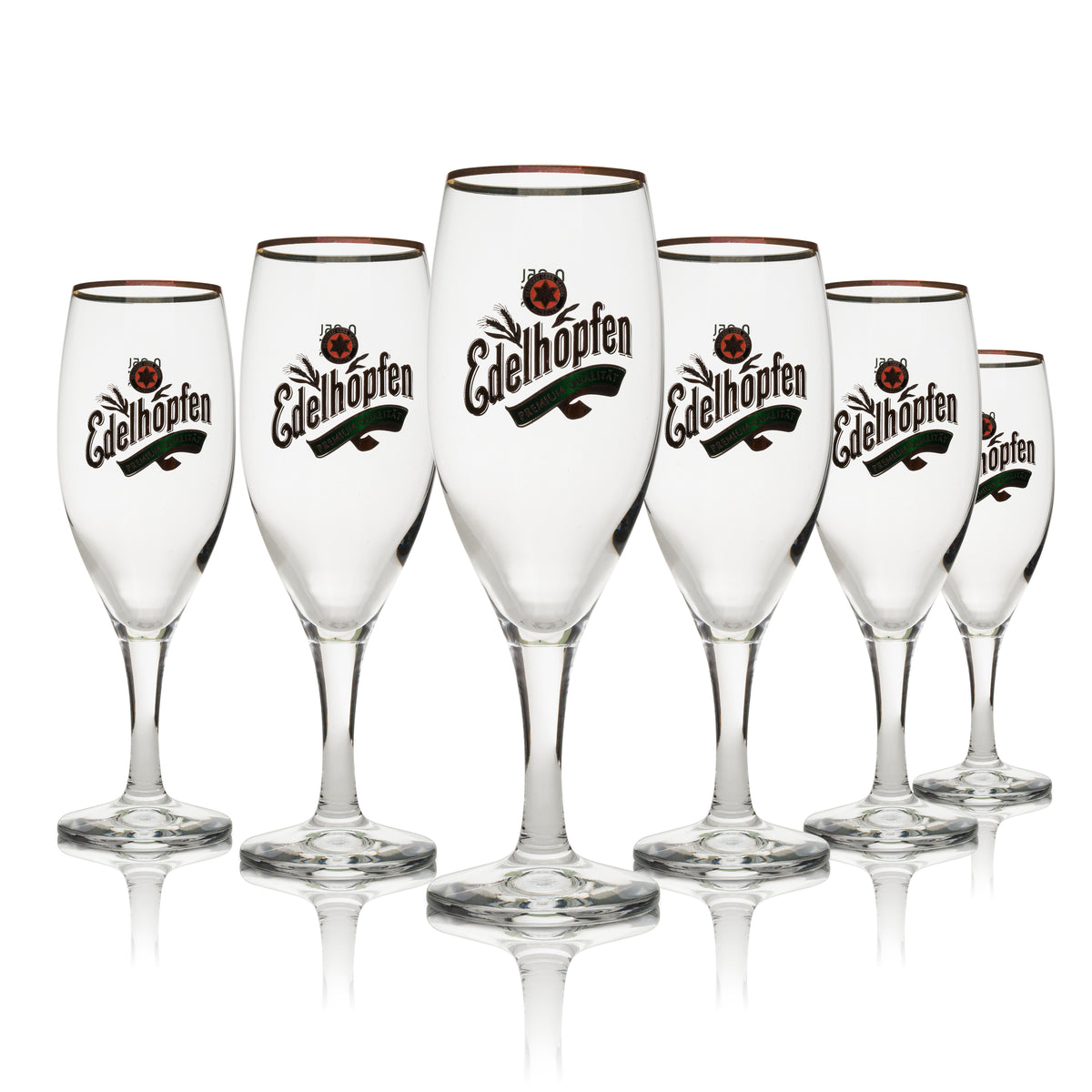 6 verres à bière Edelhopfen 0,25 l, bord doré – Vue 4