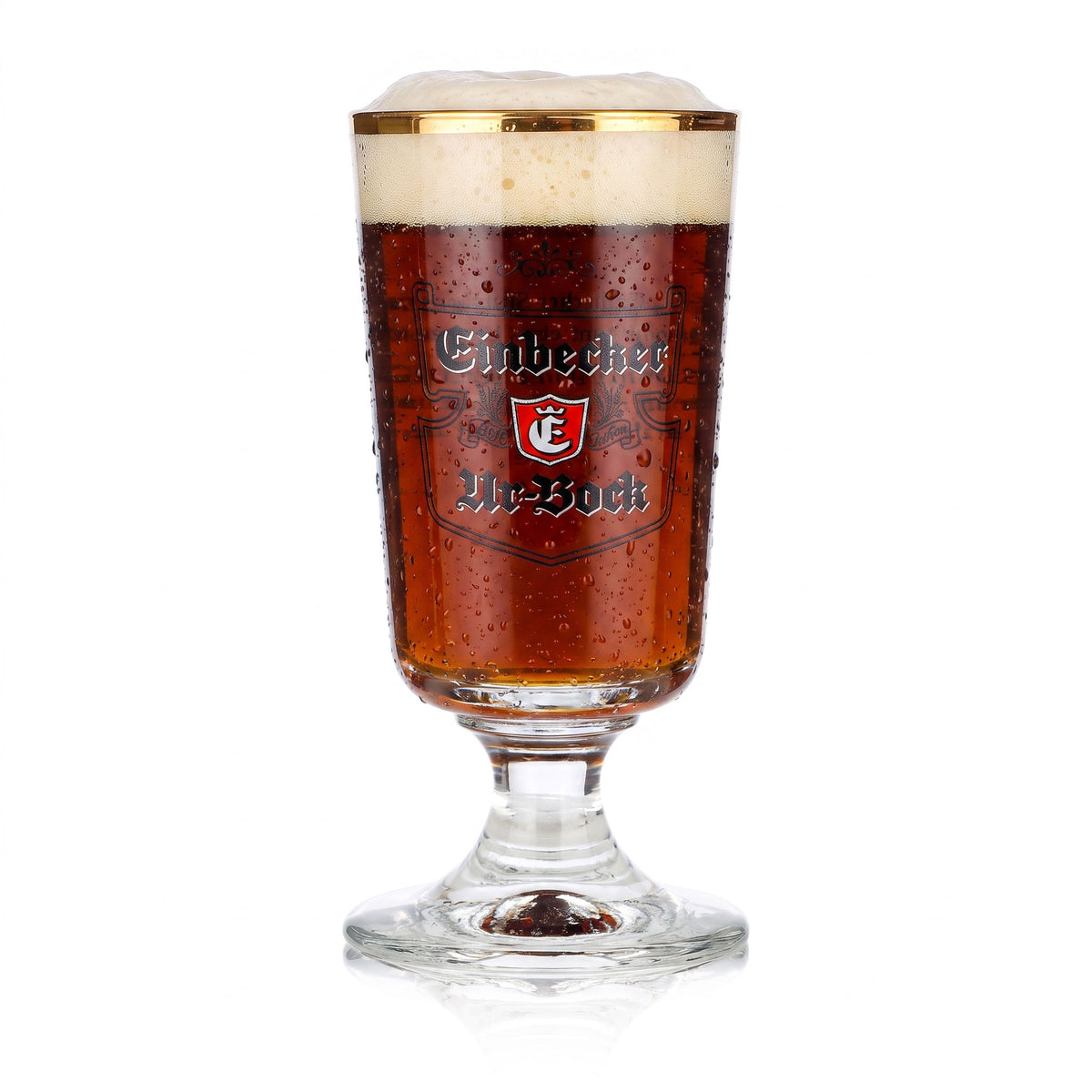 Lot de 6 verres à bière Einbecker de 0,2 l, modèle « Urbock » (verre à pied / tulipe) avec logo Rastal Brauerstutzen (lot de 6) – Vue 2