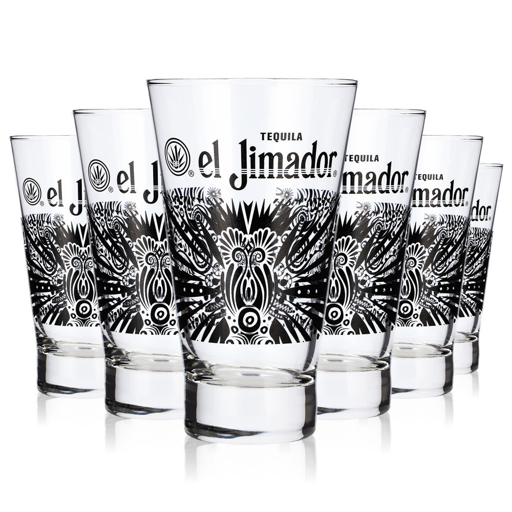 6 verres à tequila El Jimador de 0,35 l (verres à long drink, verres à cocktail, verres à gin tonic) (lot de 6)
