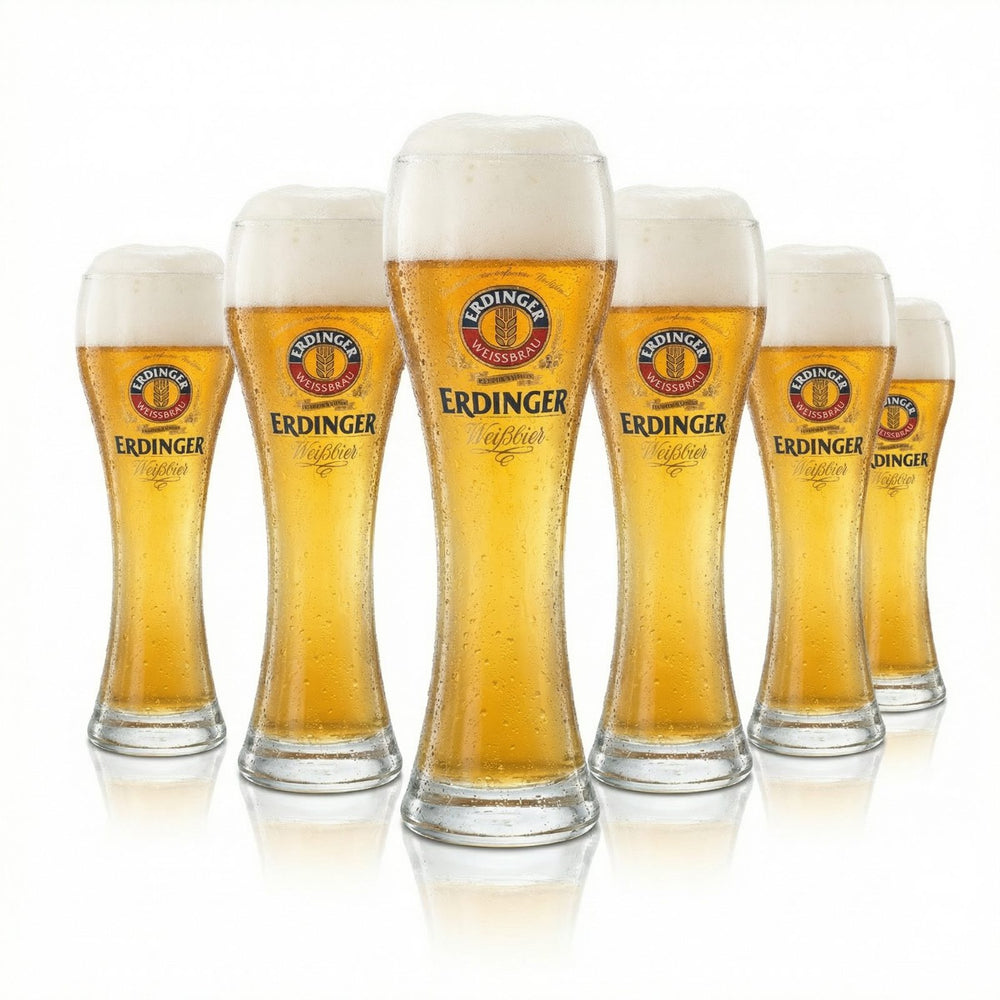 6 verres à bière blanche Erdinger 0,5 l – Set exclusif de verres à bière blanche avec graduation