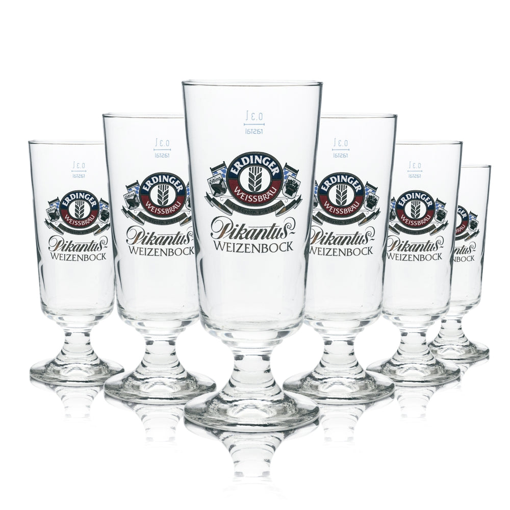 6 verres à bière Erdinger 0,3 l, forme tulipe, calice, verres à levure, bière blanche, bière forte, bar gastronomique