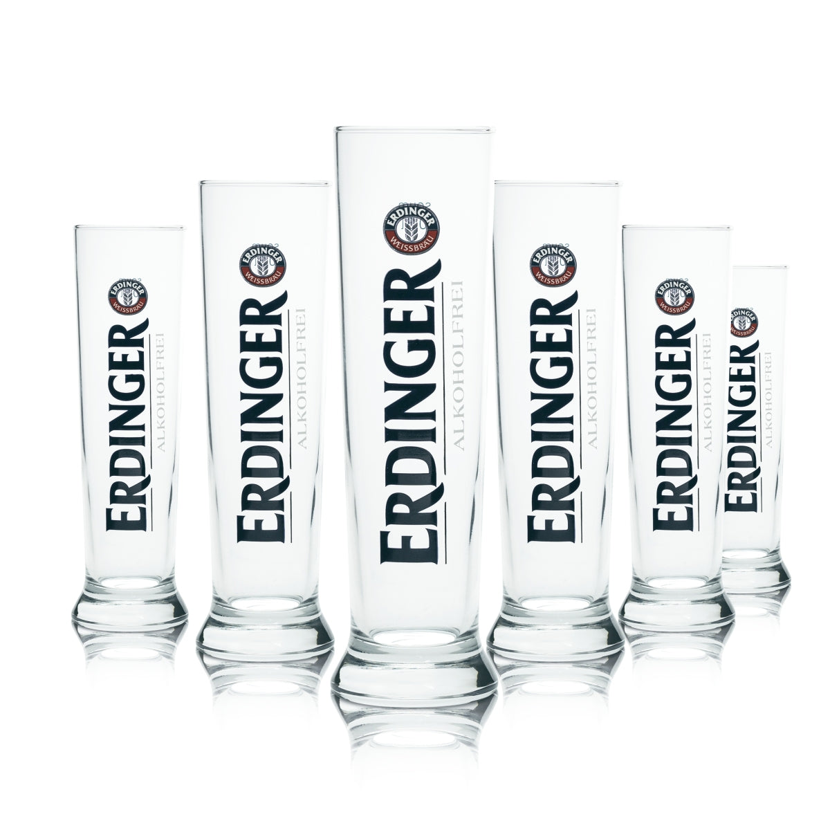 6 verres Erdinger 0,3 l Hefeweizen Weißbier Pokal sans alcool, calibrés pour la restauration – Vue 4