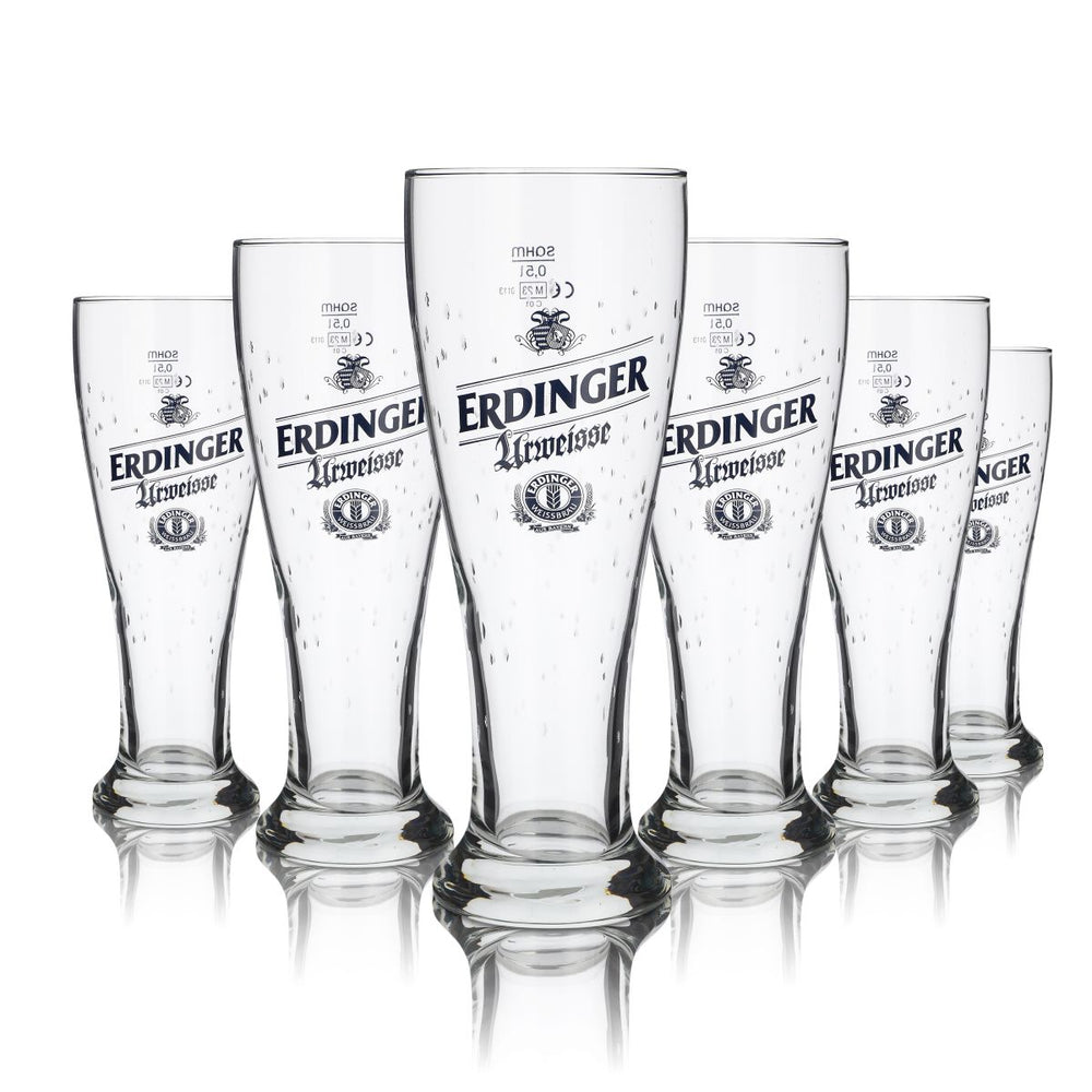 6 verres Erdinger Urweisse 0,5 l Verres à bière blanche Verres Hefeweizen Motif gouttes