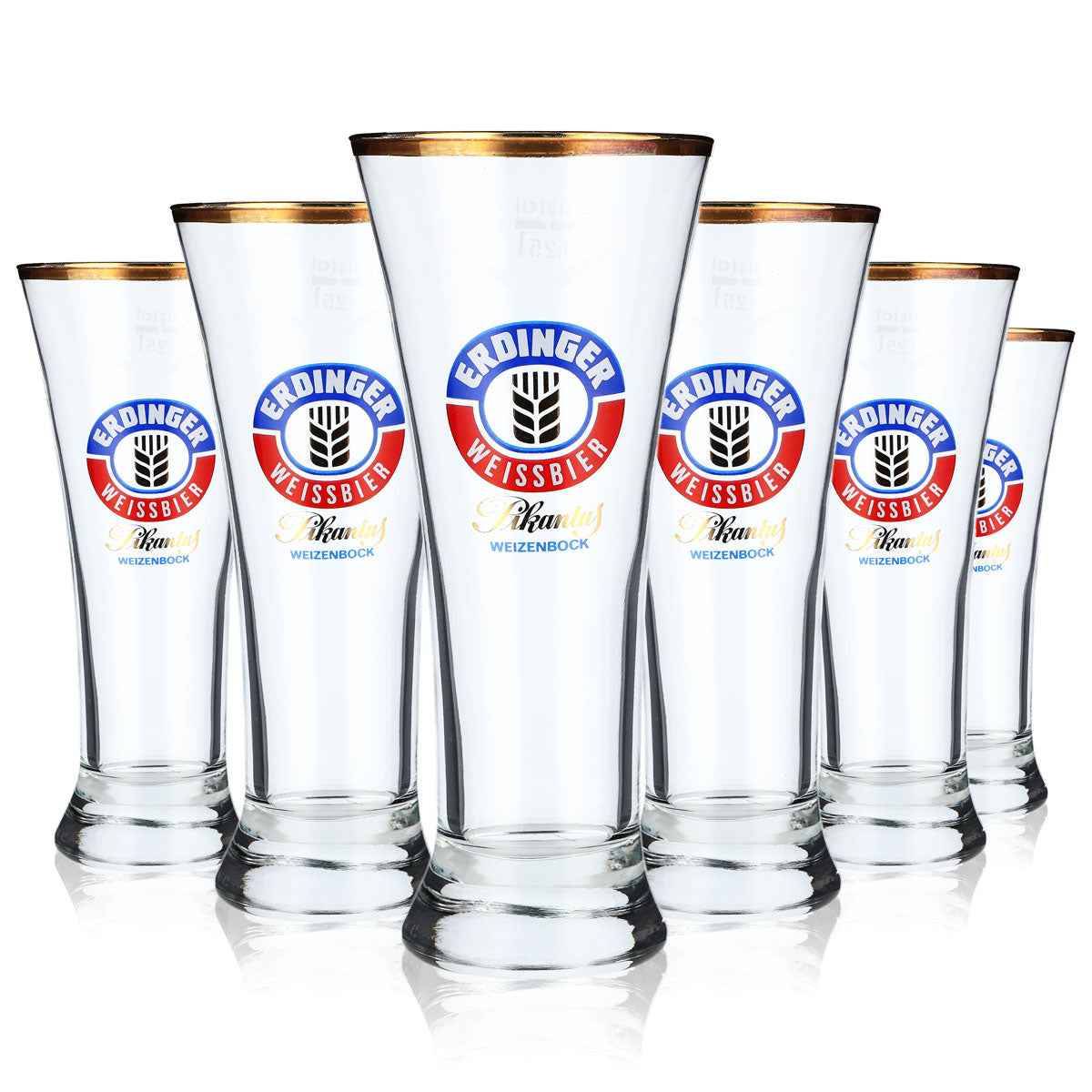 6 verres à bière Erdinger Weissbräu 0,25 l Pikantus bord doré VEBA – Vue 5