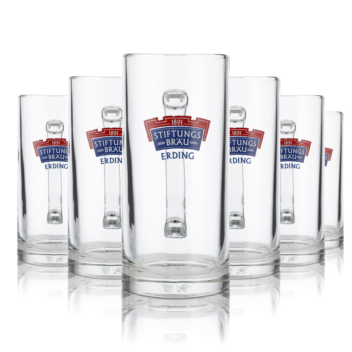 6x Erdinger Weissbräu verre 0,3l Krug Stiftungsbräu verres set brasserie Bavière – Vue 4