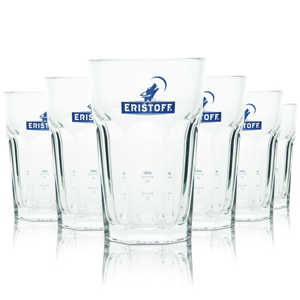 6 verres à cocktail Eristoff en verre 0,25 l Longdrinkgläser Cocktailgläser Vodka Ember Haze Apéritif