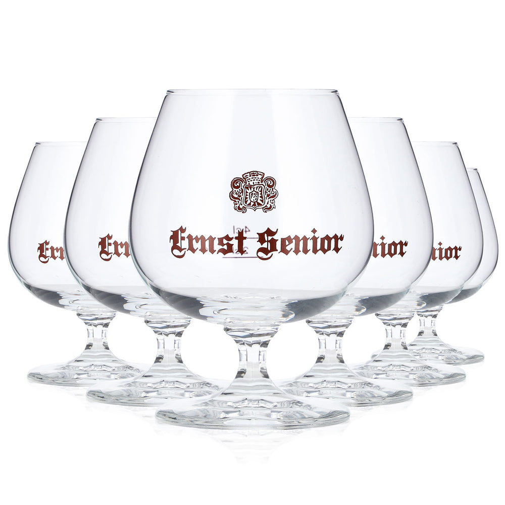 6 verres à eau-de-vie Ernst Senior de 2 cl + verres tulipe de 4 cl avec logo marron « Böckling »