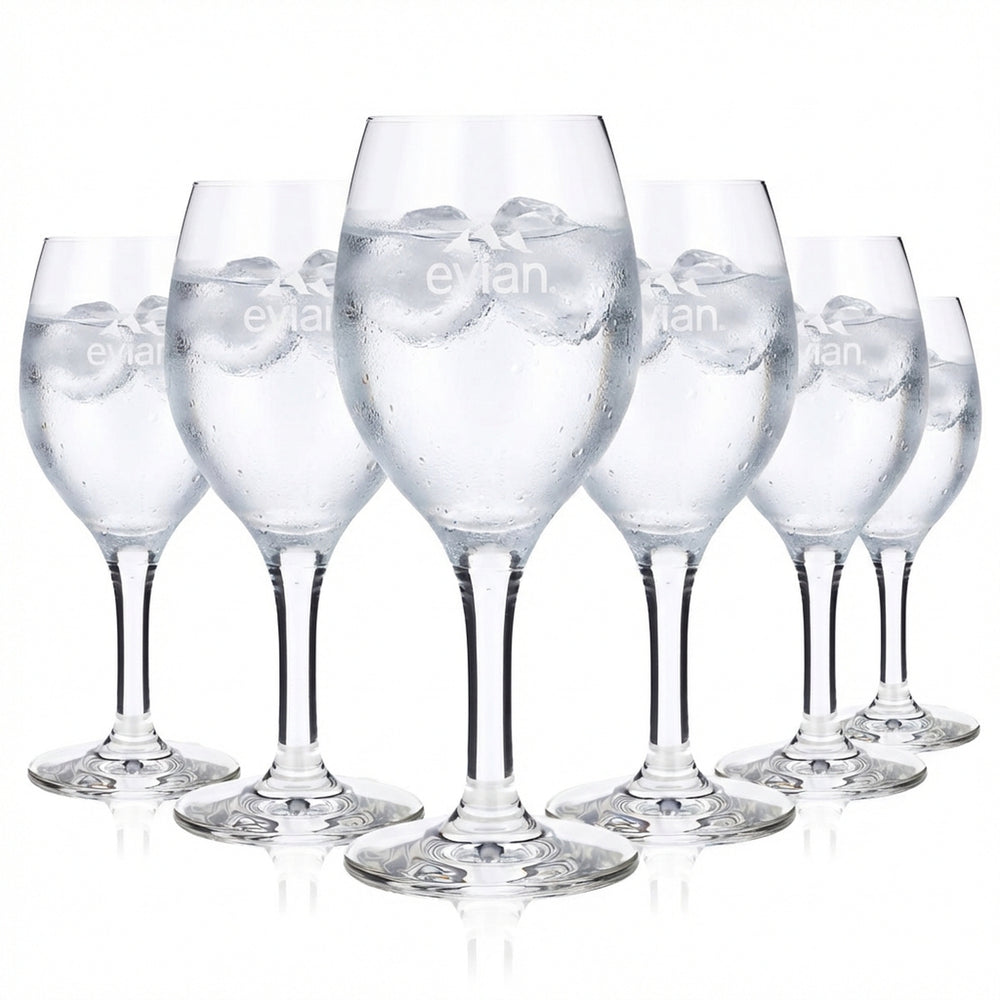 6 verres à eau Evian 0,23 l Verres à eau Coupe Calice