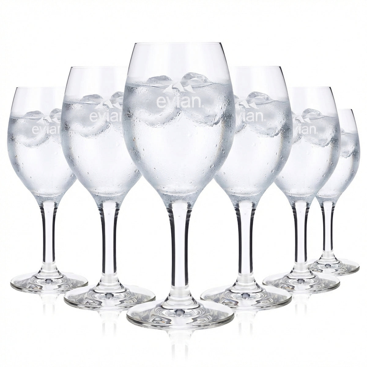 6 verres à eau Evian 0,23 l Verres à eau Coupe Calice