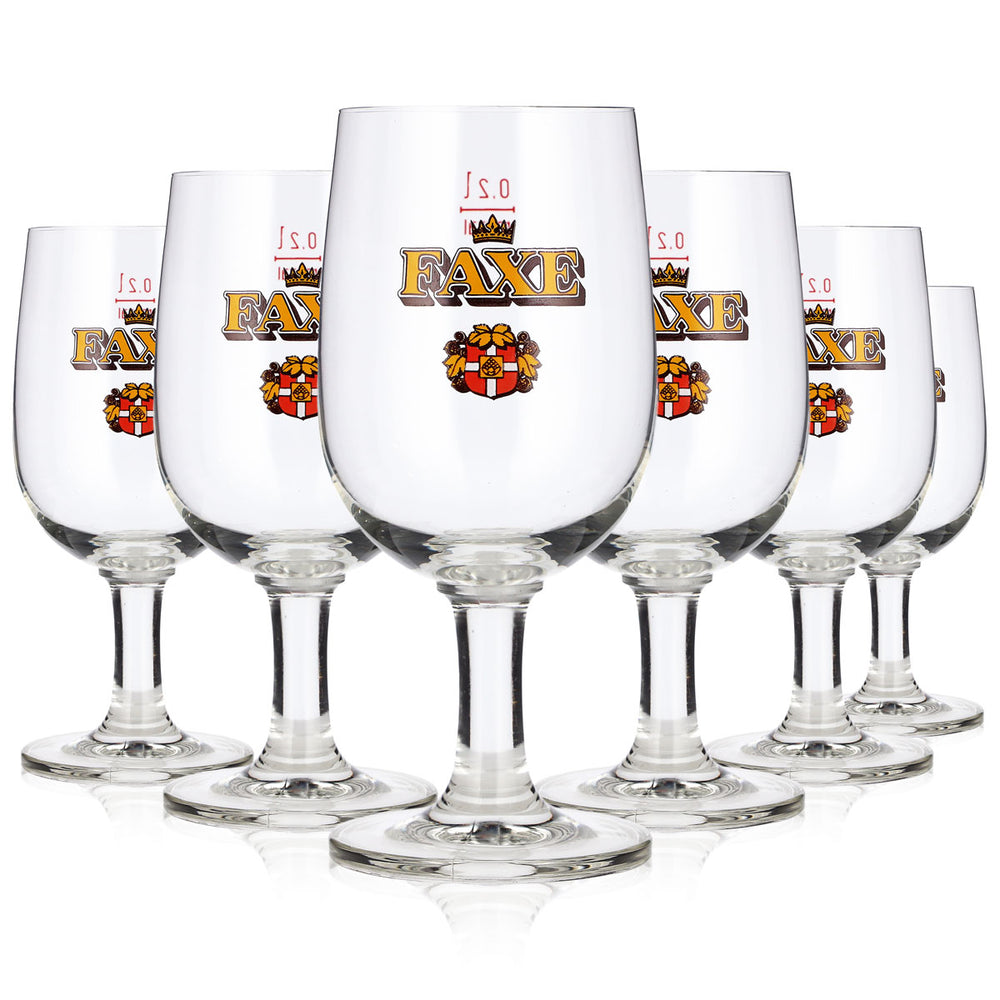 6 verres à bière Faxe de 0,2 l, modèle « Rastal König-Tulpen »