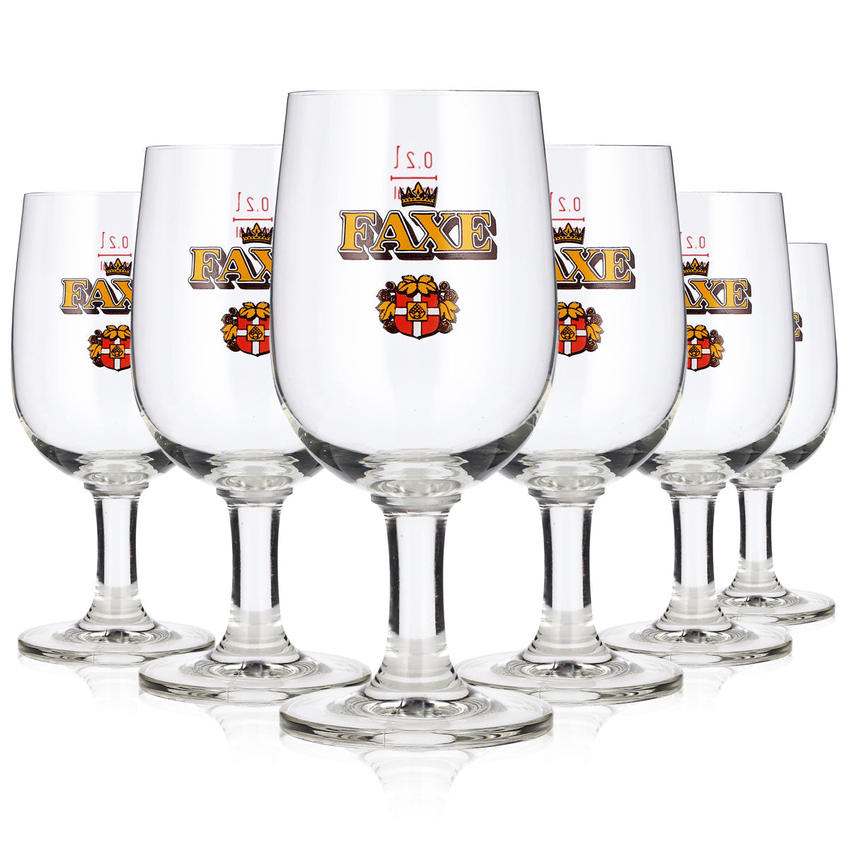 6 verres à bière Faxe de 0,2 l, modèle « Rastal König-Tulpen »