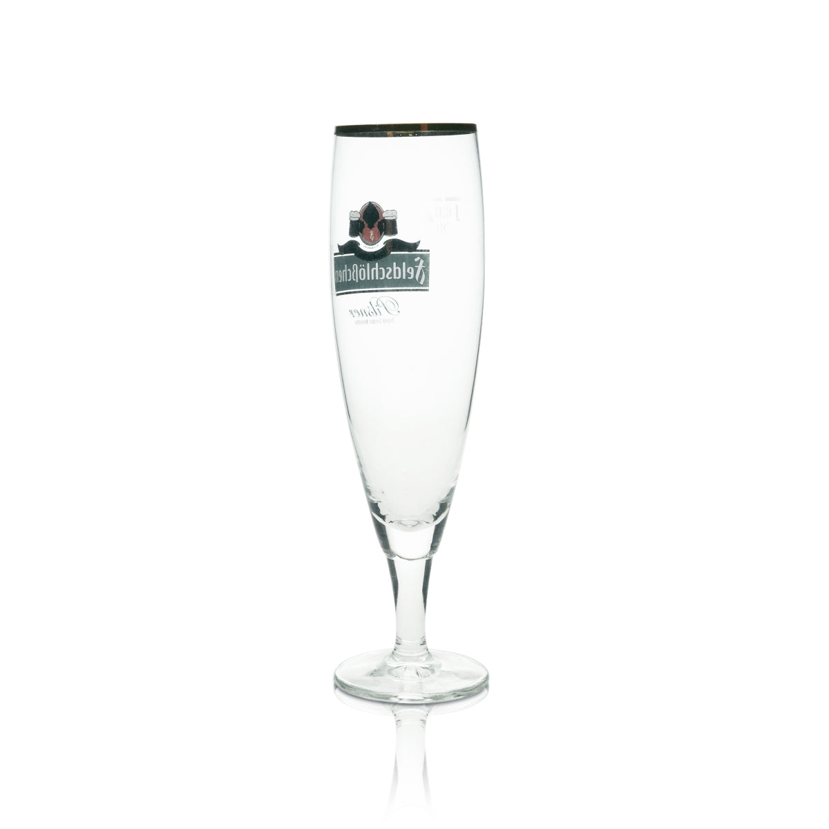 6x verre à bière Feldschlößchen 0,3 l, bord doré, logo vert Ritzenhoff – Vue 3