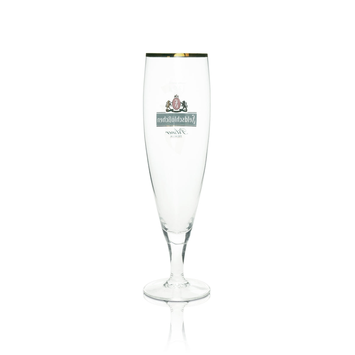 6x verre à bière Feldschlößchen 0,4 l, bord doré, logo vert Ritzenhoff – Vue 3