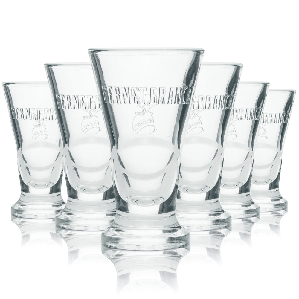 6x Fernet Branca Verres à liqueur en relief en forme de V Verres à shot Verres à liqueur