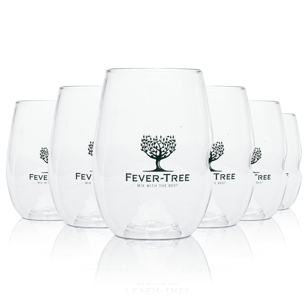 6x Fever Tree Gobelets réutilisables en plastique dur Gin 0,3 l Tumbler Verres à long drink Verre