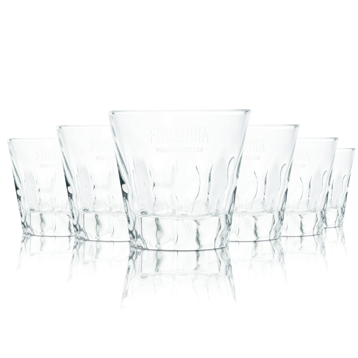 6 verres Finlandia 0,27 l, verres à whisky, contour en relief, long drink, vodka, glace