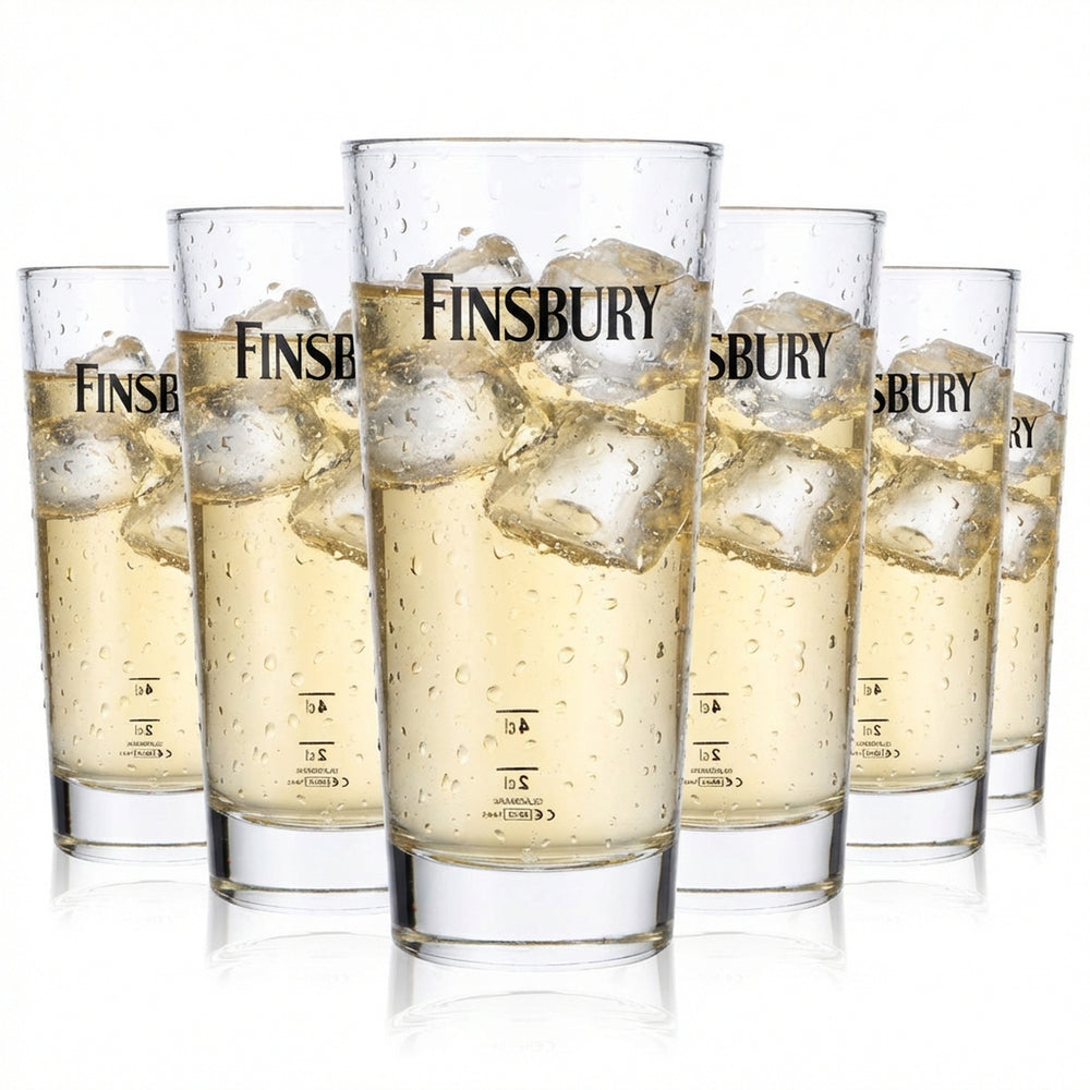 6 verres à gin Finsbury Ginglas 0,35 l, logo noir horizontal