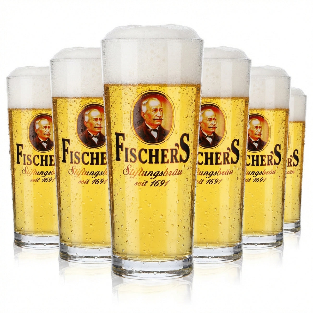 6 verres à bière Fischer Verres Willi Verres à bière 0,25 l Verres Willi Sahm
