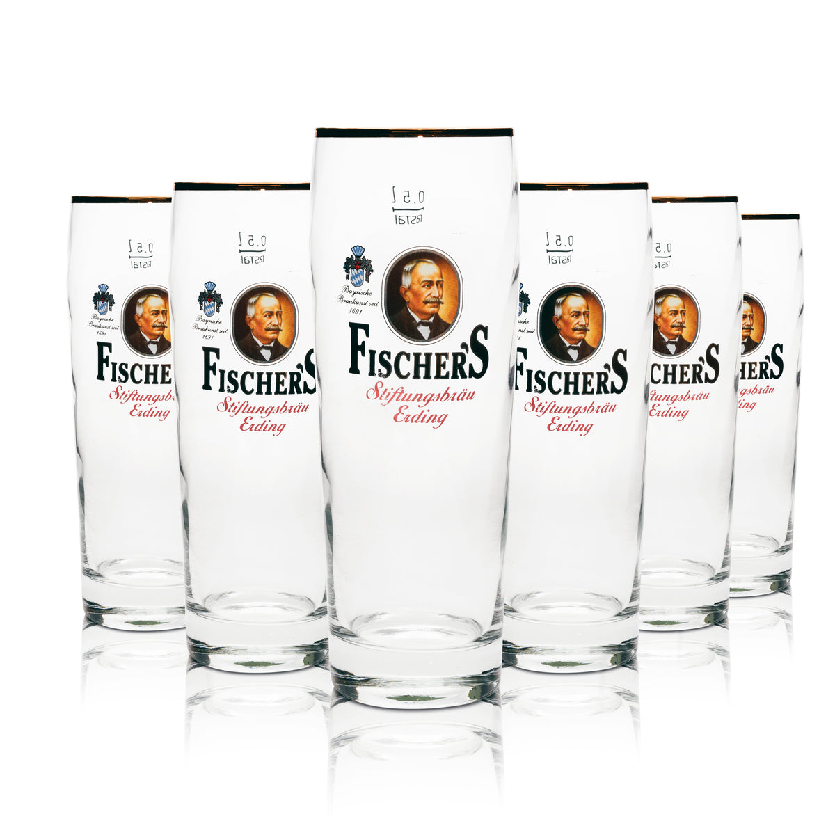 6x verre à bière Fischer Willy Becher 0,5 l Rastal – Vue 4