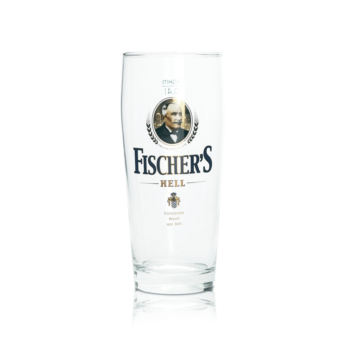 6 verres Fischer 0,4 l Willy Becher Verres à bière blonde calibrés Gastronomie Brasserie – Vue 2