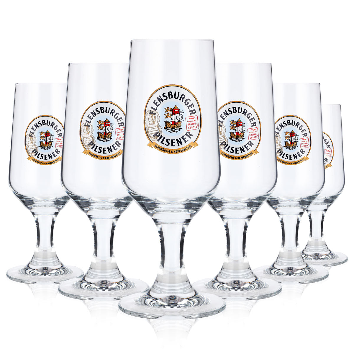 6 verres à bière Flensburg 0,2 l Verres à bière Verre en forme de coupe « Herbwürzig Hopfenbetont » – Vue 5
