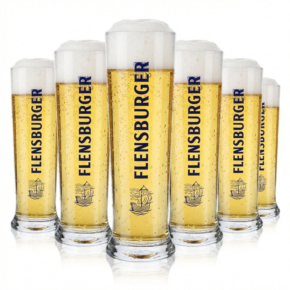 6 verres à bière Flensburg 0,5 l Verres à bière Verre à bière Gobelet bleu Inscription Vancouver