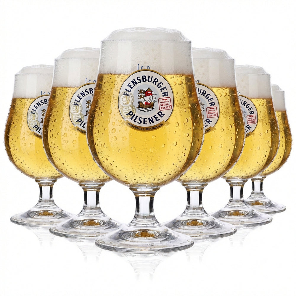 6 verres à bière Flensburg 0,3 l Verres à bière Verres ronds « Liège 2024 »