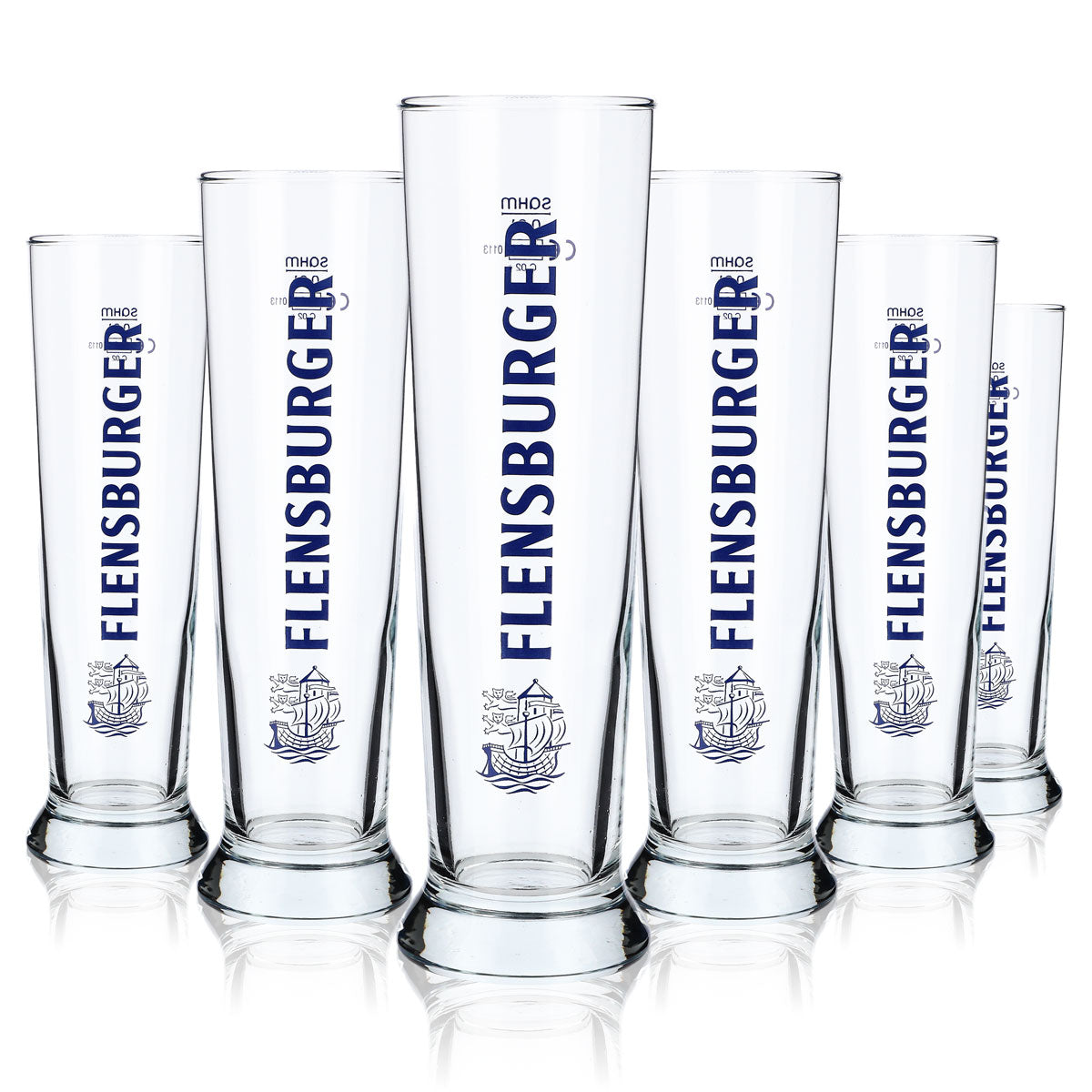 6 verres à bière Flensburg 0,3 l, inscription verticale « Sahm Vancouver »
