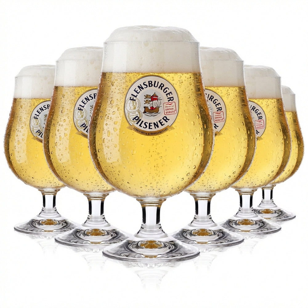 6 verres à bière Flensburger / verres à bière 0,4 l, verres à pied, verres à ballon, verres à bière Lüttich 2024