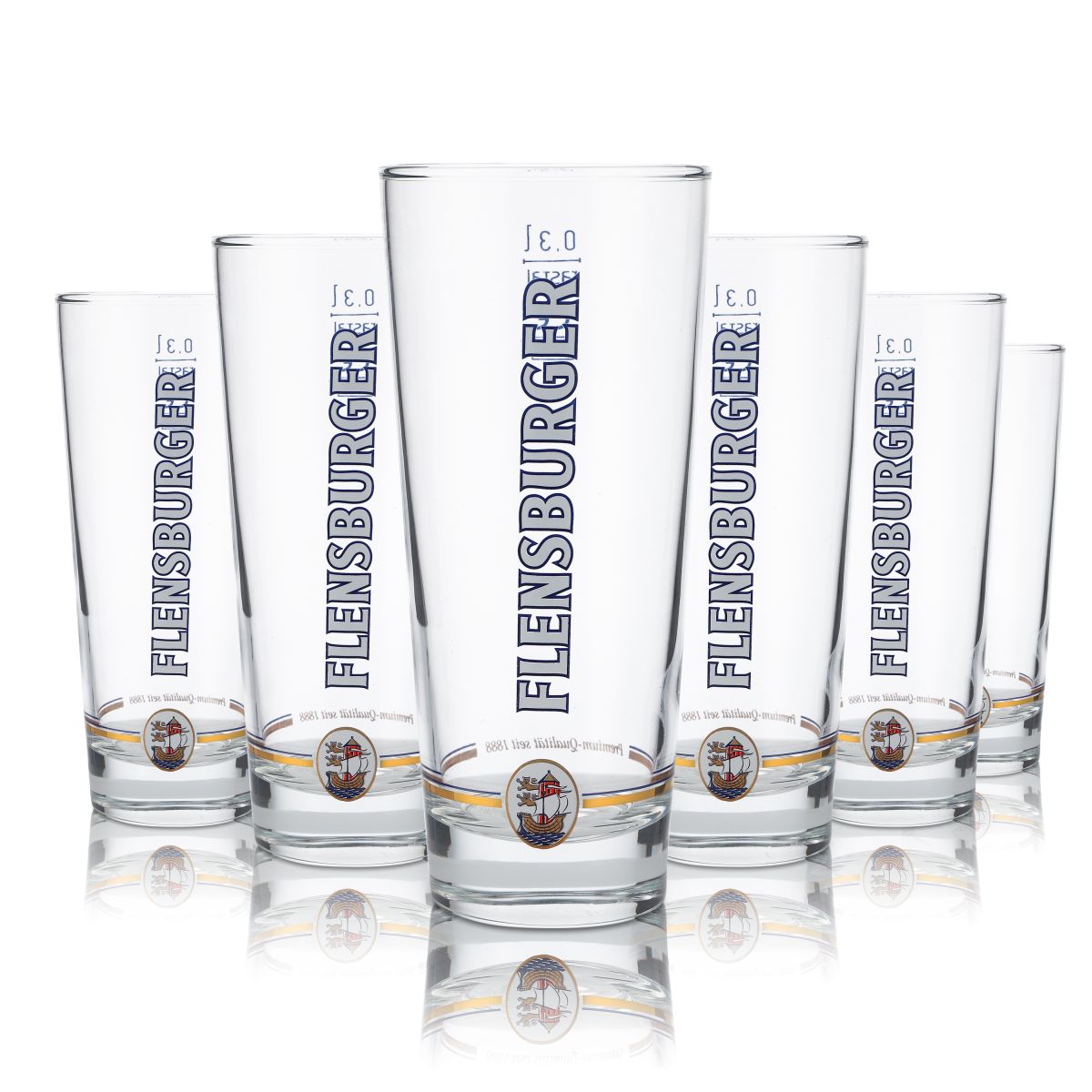 6 verres à bière Flensburger Pilsener Frankonia Verres à bière Verres à bière 0,3 l