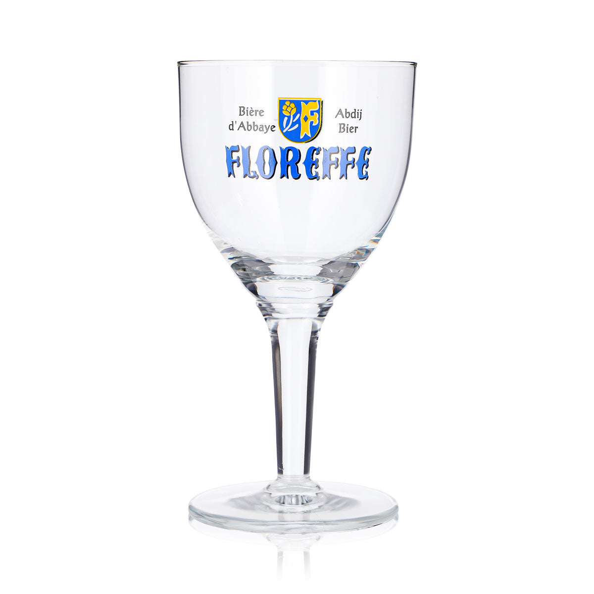 Lot de 6 verres à bière Floreffe de 0,25 l, forme de coupe, logo bleu, bière d'abbaye – Vue 3