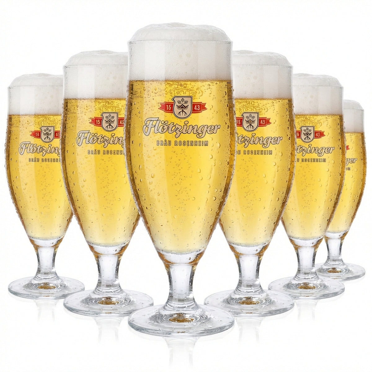 6 verres à bière Flötzinger Verres à bière 0,4 l Verres à pied