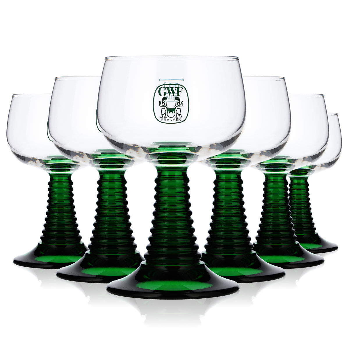 6 verres à vin Franken Römer 0,1 l Coopérative viticole Franken pied vert