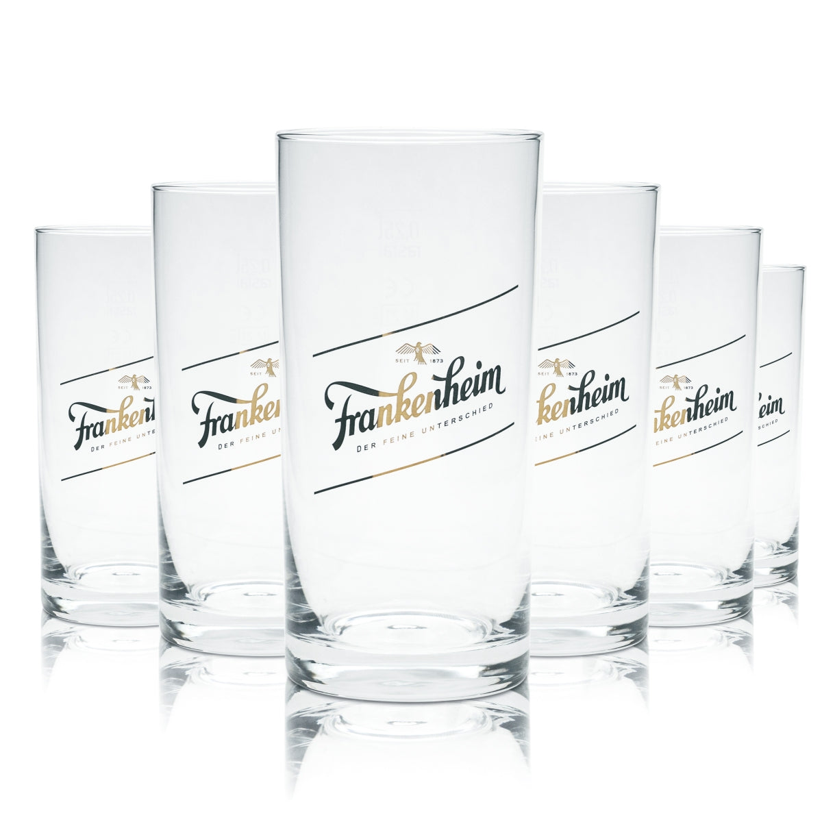 6 verres à bière Frankenheim 0,25 l Alt Stange Becher Gläser Cup Düsseldorf Brauerei